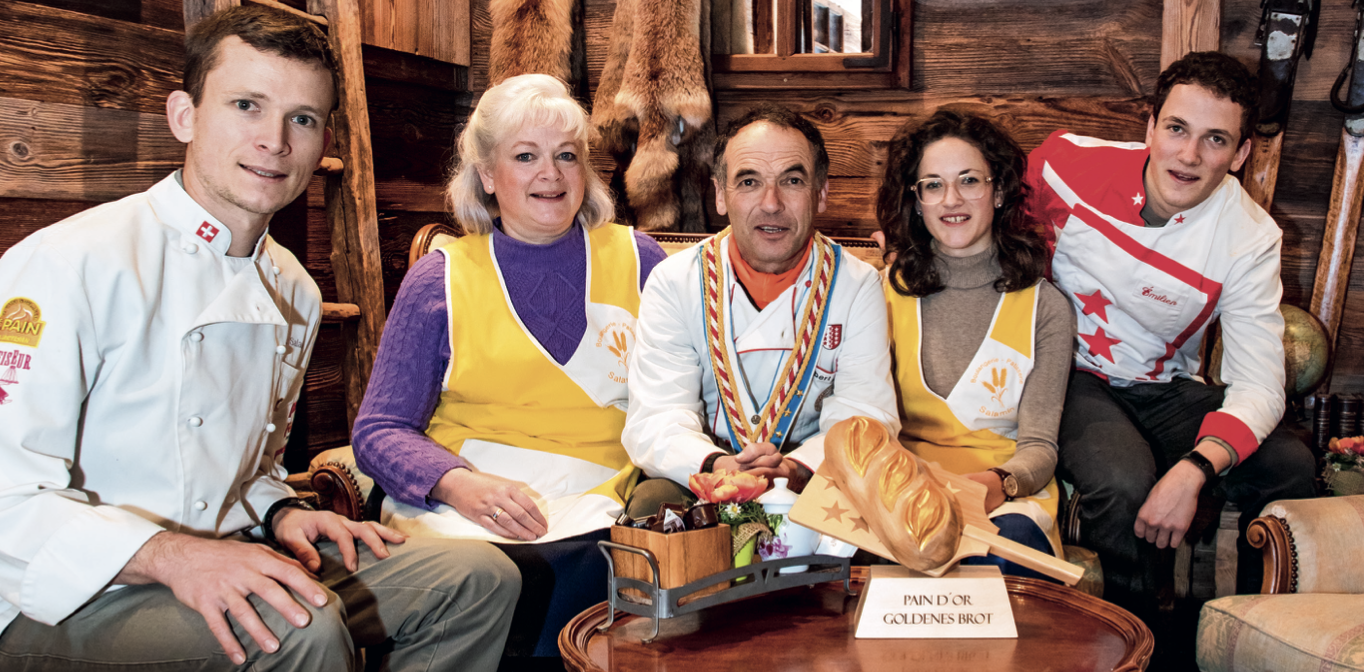 La famiglia Salamin (da sin.): Augustin, Chantal, Albert, Martine e Emilien